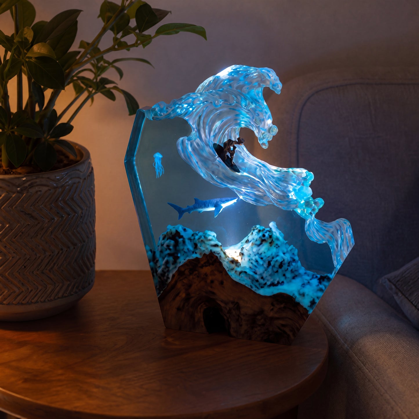 Enchanted Ocean Resin Lamp